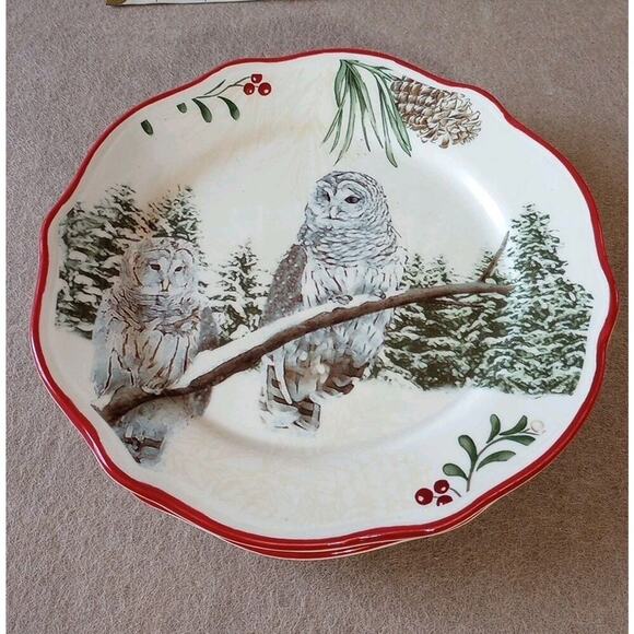 BETTER HOMES & GARDENS Heritage Collection Salad Plates Set Of 2 OWL Earthenware - Picture 2 of 5